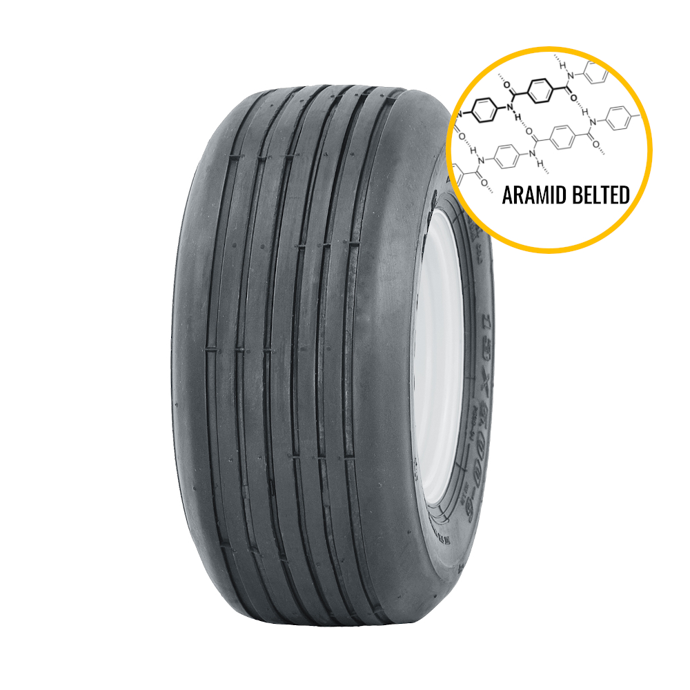 16x6.50-8 10pr P508 ARAMID BELTED Rib TL (White Sidewall Writing) Wanda