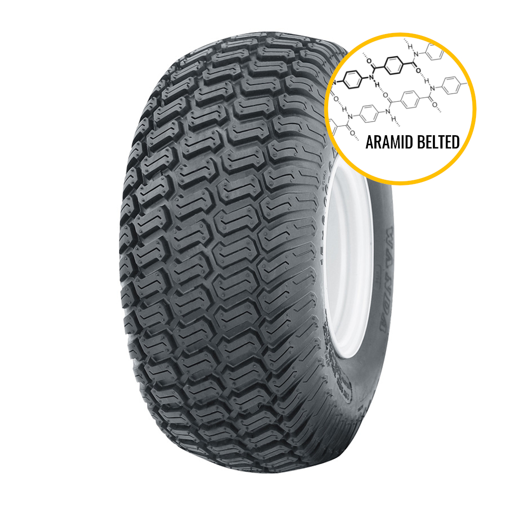 24x12.00-12 6pr P332 ARAMID BELTED Turf TL (White Sidewall Writing) Wanda